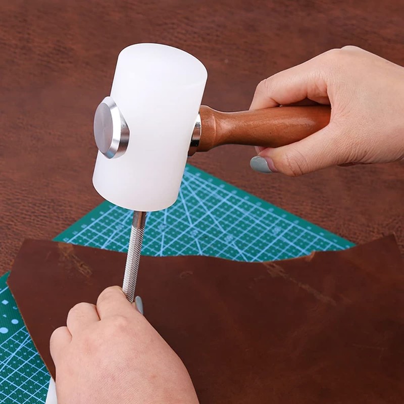 Pack of 2 Leather Carving Hammer, Leather Craft Hammer DIY