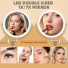 Batuso 10" Wall Mounted Makeup Mirror with Light, 3000mAh Rechargeable