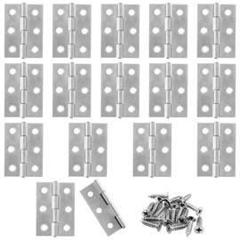 Murtenze 16 Pack 2 Inch Door Hinge Cabinet Hinge,Silver Butt Hinges Ball Bearing Hinges Window Hinges Outdoor Hinges with Mounting Screws