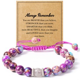 Lamyba Easter Gifts for Teen Girls Stocking Stuffers Teens Natural Stone Adjustable Bracelets Thanksgiving Christmas Birthday