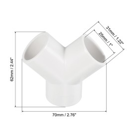 PATIKIL 25mm PVC Pipe Fittings, 1 Pack 3 Way Y Shape Water Tubing Joint Connectors Adapters Union for Garden Irrigation Home Aquarium