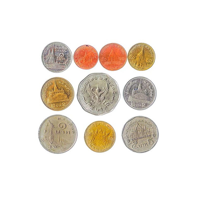 Thailand 10 Mixed Coins | Satang | Baht | Garuda