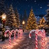 GLUUFLOWER 24 Pack Solar-Powered 22'' Christmas Candy Cane Lights, Waterproof