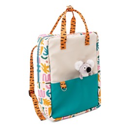 NICI 61732 34 x 24 x 10 cm with Small Koala 10 cm Colourful Backpack with Cuddly Toy for Boys and Girls Removable Plush Toy Soft and Fluffy