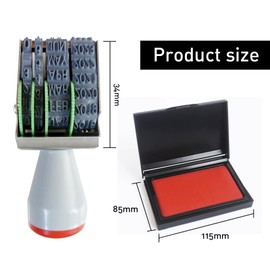 Biglumin Date Stamp - Date Self-Inking Stamp Egg Dating Set with Stamp, Red and Black Ink, for Egg Marking, Rolling Stamp, 32 x 4 mm Date Rubber Stamp, Year Month and Day