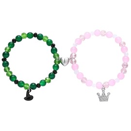 2PC Elphaba Galinda Friendship Matching Bracelets BFF Couples Accessories Crown Witch Hat Matching Bracelets Christmas Valentine's Party Dress Deco Set