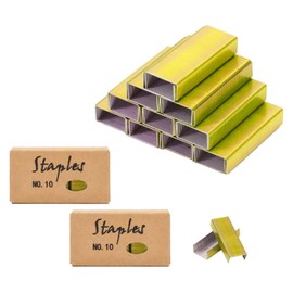 Yellow Gold No.10 Staples Mini Staples Refill 1000/Box 2 Boxes/Pack 2000 Count #10 Staple Colored Staples for Office Mini Stapler (Yellow Gold Staples)