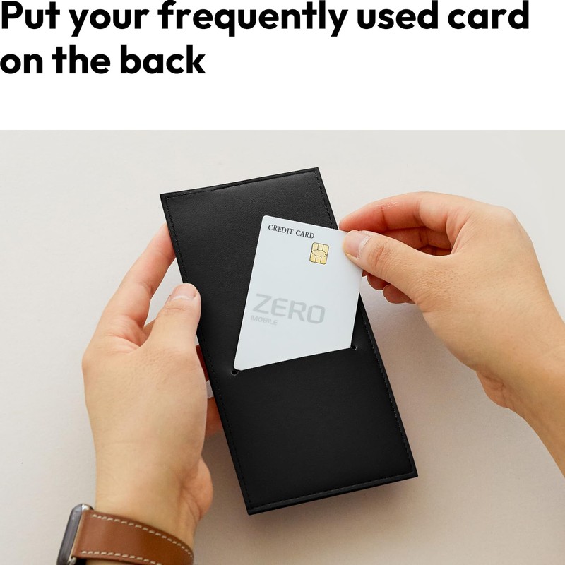 carrotez PU Leather Card and Cash Envelope for Travel and