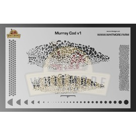 Murray Cod v1 Fishing Lure Airbrush Stencil - Mylar Reusable (7.5 Mil Mylar)