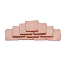 Dpofirs Pack of 10 Copper Shim, Copper Sheet Shim Piece Heatsink, 401 W/mk Thermal Pad for Laptop, Desktop, Computer, GPU CPU 20 x 20 mm (1.5 mm)