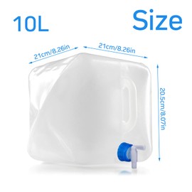 Shengxi Water Canister Foldable 10 L, BPA-Free Water Container with Tap Carry Handle Screw Lid 100% Leak-Proof Portable Folding Canister Drinking Water for Outdoor Camping Hiking Picnic