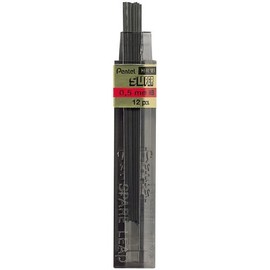 Pentel Super Hi-Polymer Lead Refills, 0.5mm, HB, Black, 12 Leads per Tube (C505-HB)