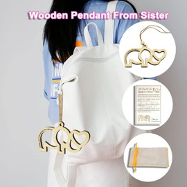 LAVVATO Sisterhood Gifts for Women 10Pcs - Best Friend Birthday Gifts for Women,Elephant Decor,Friendship Elephant with History Card,Ornament Pendant for Girl Hanging on Car Mirror or Bag