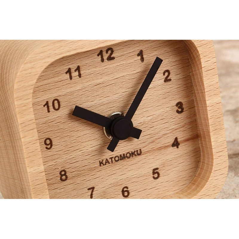 KATOMOKU Muku Mini Clock KM-25BK Corner Black Wooden Table Clock