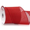 Traico 4" x 10 Yards Red Burlap Wired Ribbon for