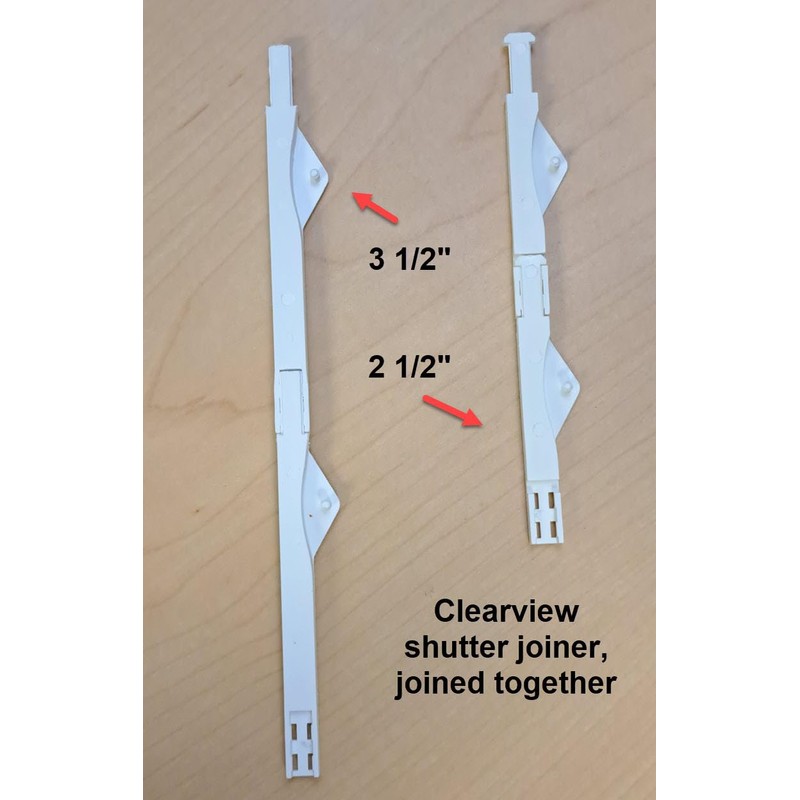 5pc - Shutter Clearview Joiner White (3 1/2" Long)