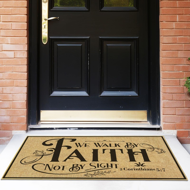 Christian Door Mat Welcome Rugs for Front Indoor Outdoor Entrance