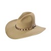 4X Buffalo Felt Cowboy Hat with Leather Studs and Feather
