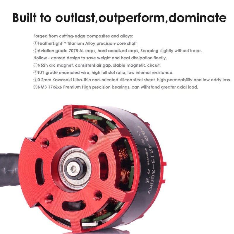 PRO 4215-380kv Brushless Motor 6-12s Quadcopter Motor for 13-15’’Propeller,FPV Multicopter