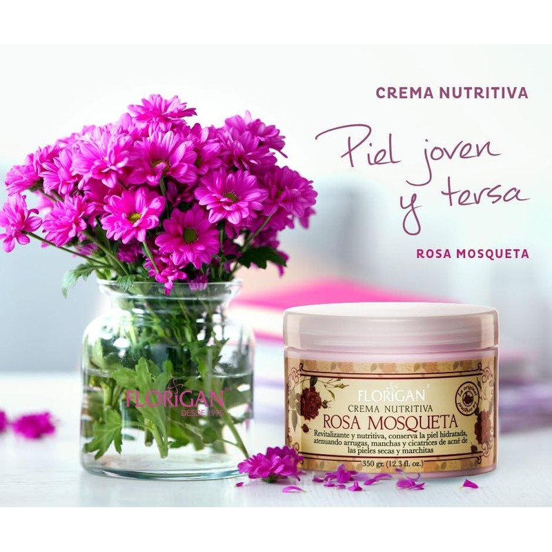 Crema Nutritiva ROSA MOSQUETA 350gr. FLORIGAN (1 pieza)