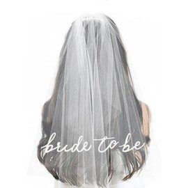 Bridal Veil | Bachelorette Party Decorations, Bride To Be Gift, Bridal Shower, Wedding, White Bridal Veil Headwear Bridal Shower Accessories Gifts for Bride Engagement Supplies (White)