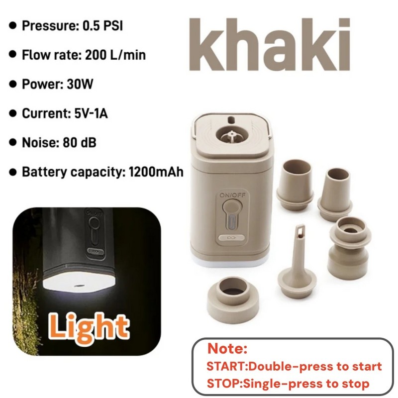Mini Rechargeable Air Pump for Inflatables – 3-in-1 Inflator, Deflator