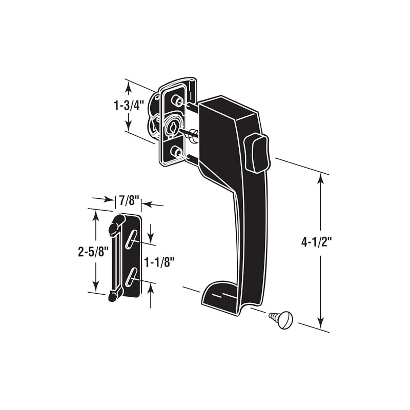 Prime-Line K 5071 Push Button Latch w/ Tie Down, Single