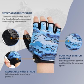 EDSRDPLT Kayak Gloves Half Finger Padded Palm Sailing Gloves UPF50+ Fishing Gloves for Paddling, Sailing, Cycling, Driving