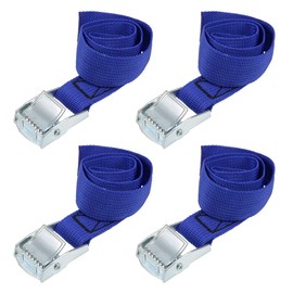 sourcing map Tie Down Strap Cam Buckle Lashing Strap 1" x 1.6Ft 550lb 250Kg Load Polypropylene for Moving Securing Cargo, Blue, Pack of 4