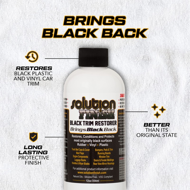 Solution Finish - Black Plastic & Vinyl Trim Restorer -