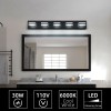 Modern 32\" Black 5-Light LED Vanity Light Square Acrylic Lampshades