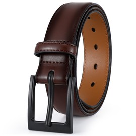 XZQTIVE TSA Belt For Men Metal Free Dress Belts Hypoallergenic Leather Belt With Black Buckle Nickle Free