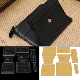 RIVEENY Card Holder Acrylic Template Bag Leather Pattern Acrylic Leather Pattern Leather Templates for Card Bag,Wallet Belt Acrylic Templates