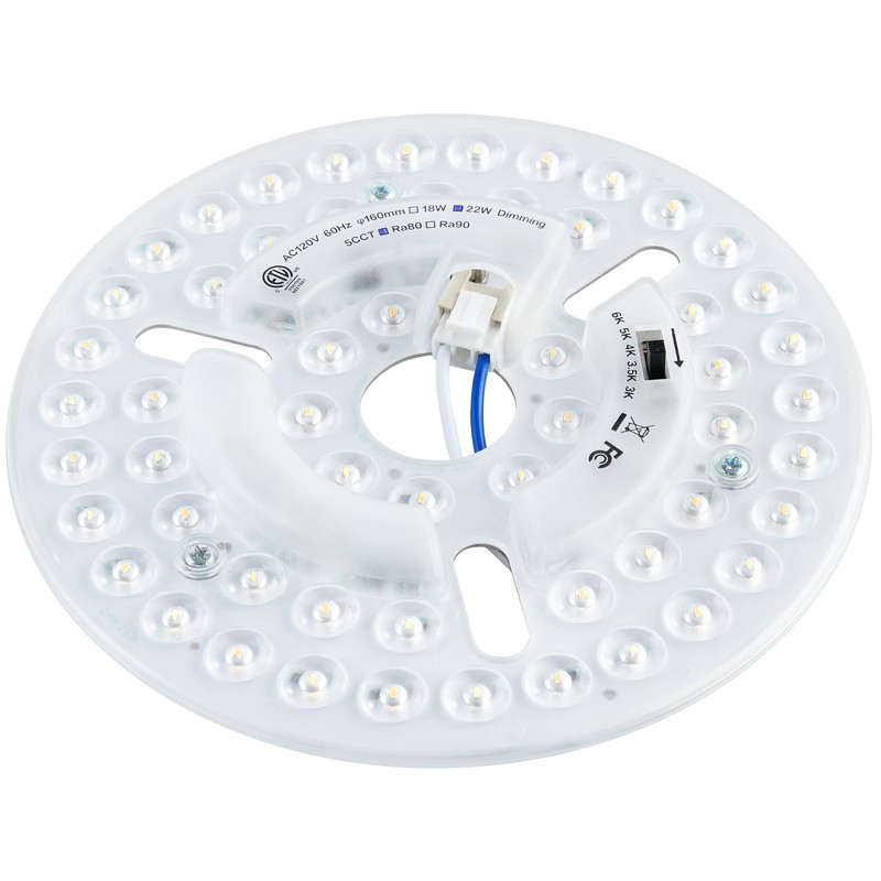 HAOLEDI 6.3" LED Ceiling Fan Light Retrofit Kit, 22W, 2800LM,