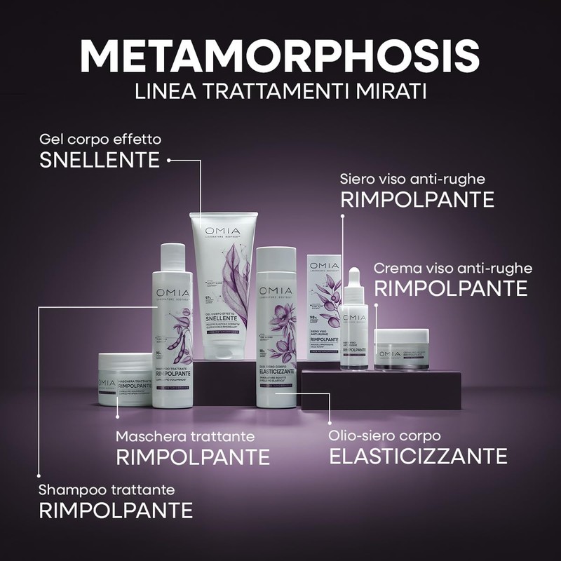 Omia Metamorphosis, Maschera Rimpolpante per Capelli Fini e Fragili, Dona