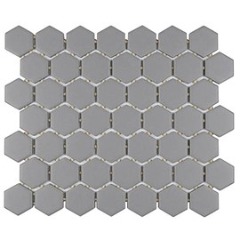 1.5" Dovetail Gray Matte Hexagon Wall Floor Tile (1 Sheets)