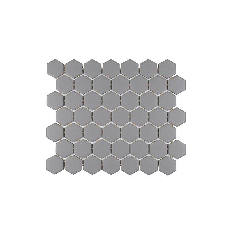1.5" Dovetail Gray Matte Hexagon Wall Floor Tile (1 Sheets)