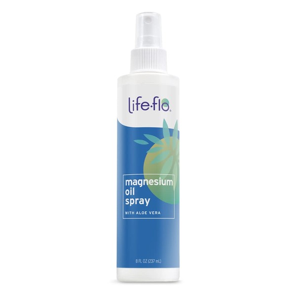 LIFE-FLO Magnesium Oil Spray w/Organic Aloe Vera | Ancient Zechstein Seabed Magnesium Chloride | Soothing, Relaxing Spray for Muscles & Joints | 8oz