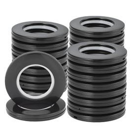 Kinsinder 32 Pieces Curtain Eyelet Rings Curtain Eyelets Round Plastic Rings Inner Diameter 40mm DIY Rings for Window Curtain Shower Curtain (Black)