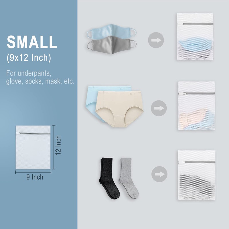 Muchfun 3Pcs Durable Honeycomb Mesh Laundry Bags for Delicates 9