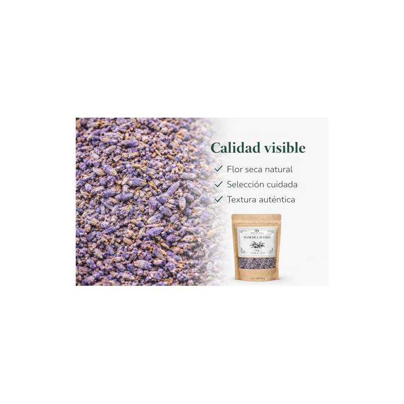 Herbolaria Selecta Flor de Lavanda Seca Natural, 50 G, Aroma