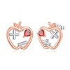Lypic Teacher Apple Earrings 925 Sterling Silver Math Teacher Earrings