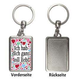 speecheese I Have You Very Great Love Keyring Pendant for the Key Ring with Hearts for Your Girlfriend or Life Partner, multicoloured