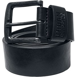 Urban Classics Unisex Belt Made of Recycled Polyester, Imitation Leather, Black, Recycled Imitation Leather Belt for Men and Women, Sizes S/M and L/XL, black