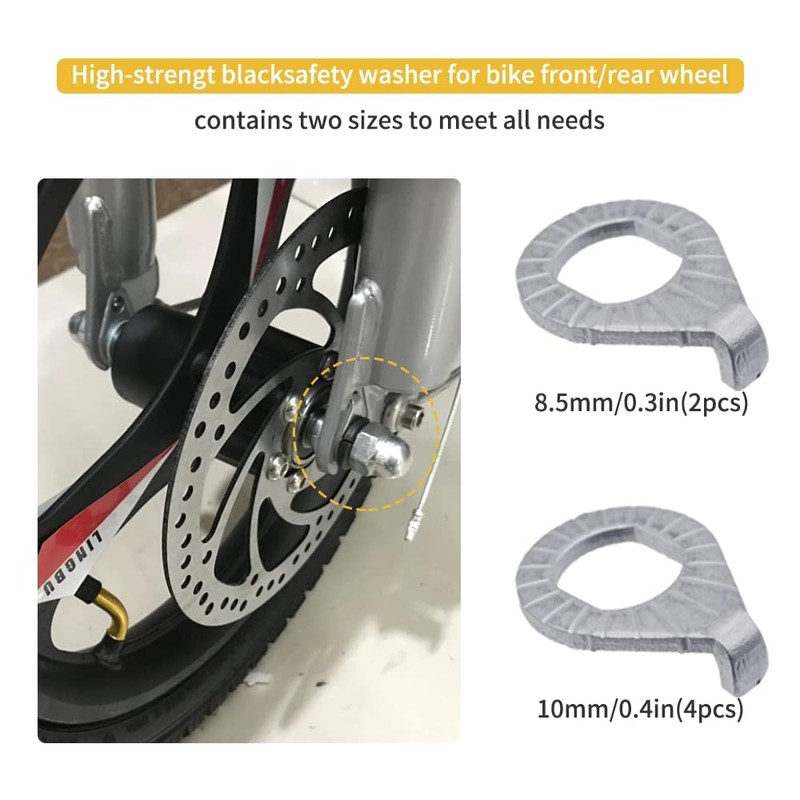 YINARONG Bicycle Hub Flanged Axle Nut and Safety Washer Kit,
