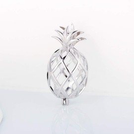 LGSY Pineapple Big Edison Cage Pendants for Pearl Jewelry Making Sterling Silver, Design Pearl Cage Pendants for Adorable Gift