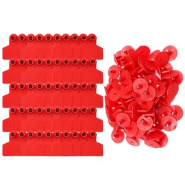 KHEARPSL Blank Ear Tags 100 Pieces Livestock Identification Tags Blank Livestock Ear Tags for Cattle Cow Pig Goat Sheep Dog (red)
