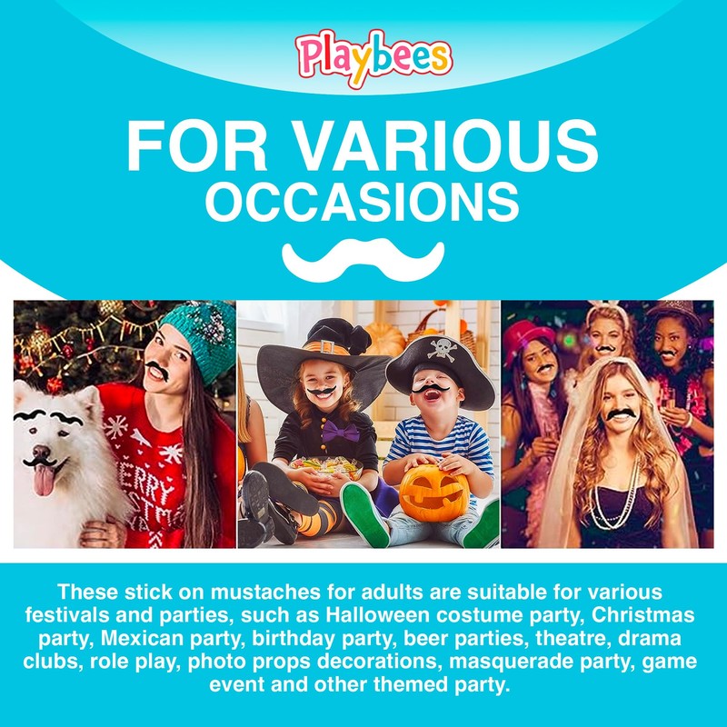 Playbees Fake Mustaches 12PK