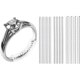 Meowoo Ring Sizers for Loose Rings, 12 pcs Coil Ring Size Adjuster, 3 Sizes for 2-6mm Band Widths, Ring Fitter for Loose Rings with Polishing Cloth, PRO