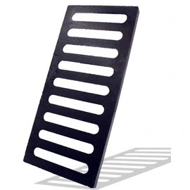 DuuMuut Cast Iron Drain Grate, 17x8 Outdoor Drain Cover, Sewer Grate B Class, Durable Heavy Duty Channel Grate, Black Rectangle Drainage Grate for Driveway, Concrete, Yard, Garage (17.3x8)